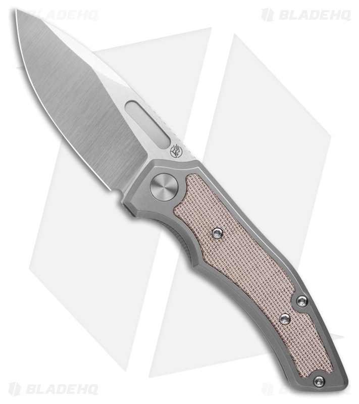 Griffin Company Scout F3 Frame Lock Knife Ti + Natural Micarta Inlays (3" Satin)