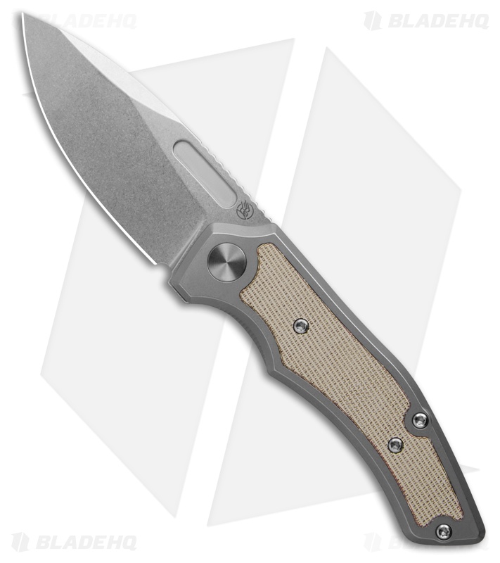 Griffin Company Scout F3 Frame Lock Knife Ti + Natural Micarta Inlays (3" SW)