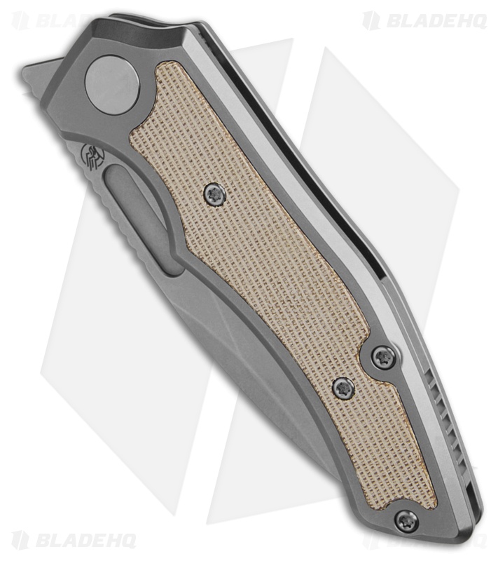 Griffin Company Scout F3 Frame Lock Knife Ti + Natural Micarta Inlays (3" SW)