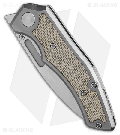 Griffin Company Scout F3 Frame Lock Knife Ti + Olive Micarta Inlays (3" Satin)