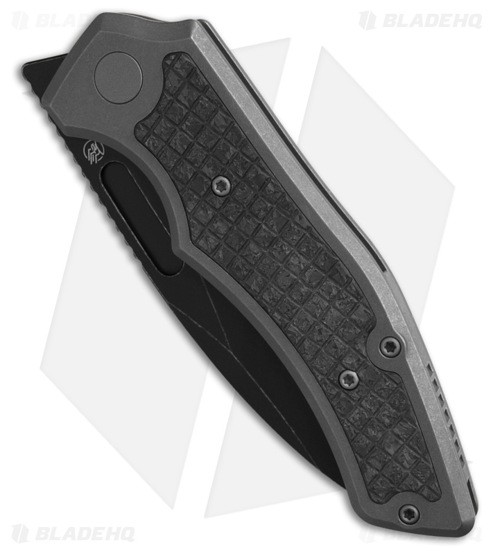 Griffin Company Scout F3.5 Frame Lock Knife Marble CF Frag Ti (3.5" Black SW)