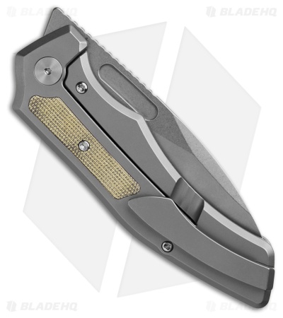 Griffin Company Scout F3.5 Frame Lock Knife Ti + Olive Micarta Inlays (3" SW)