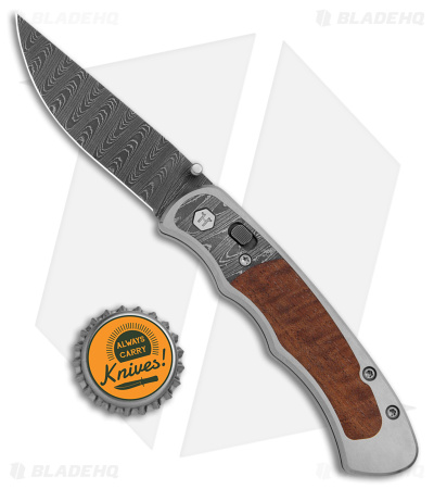 Harber Brand Custom Regal Pocket Knife Ladder Damascus w/ Koa Wood 
