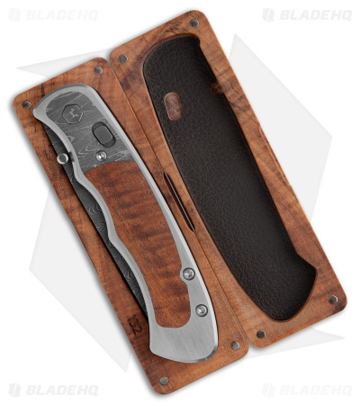 Harber Brand Custom Regal Pocket Knife Ladder Damascus w/ Koa Wood 