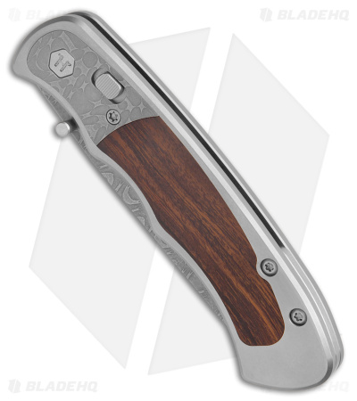 Harber Brand Custom Regal Pocket Knife Razorwire Damascus w/ Ironwood