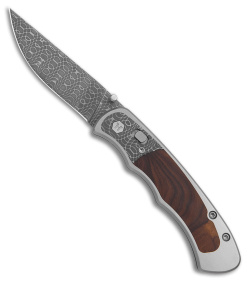 Harber Brand Custom Regal Pocket Knife Spirograph Damascus w/ Ironwood