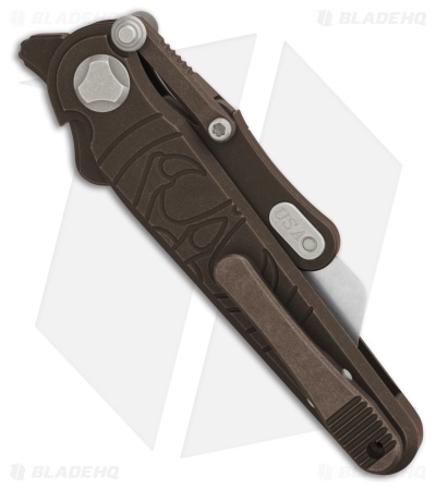 Hawk Knife Designs Shortcut Latch Lock Knife Bronze Titanium (2.2" Full Serr)