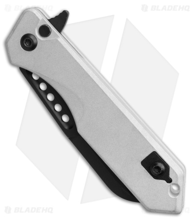 Heretic Jinn Button Lock Flipper Knife Blizzardworn Al (3" Black Battleworn)