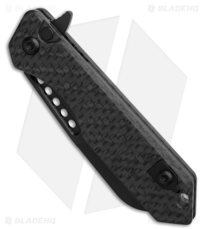 Heretic Jinn Button Lock Flipper Knife Glow Carbon Fiber (3" DLC)