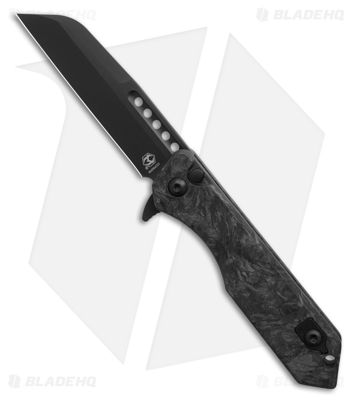 Heretic Jinn Button Lock Flipper Knife Glow Marble FatCarbon (3" DLC)