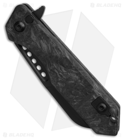 Heretic Jinn Button Lock Flipper Knife Glow Marble FatCarbon (3" DLC)