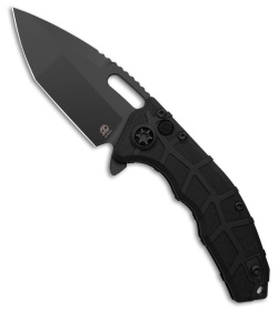 Heretic Martyr T/E Button Lock Knife Black Glass-Packed Polymer (3.5" Black)