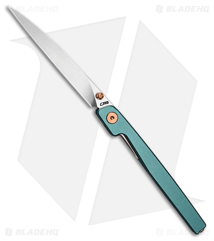 CJRB Lanky Liner Lock Knife Blue Aluminum (3.6" Sand Polish)