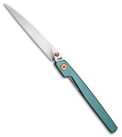 CJRB Lanky Liner Lock Knife Blue Aluminum (3.6" Sand Polish)