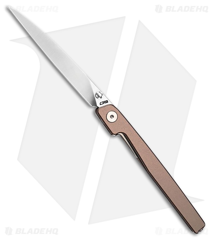 CJRB Lanky Liner Lock Knife Champagne Aluminum (3.6" Sand Polish)