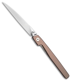 CJRB Lanky Liner Lock Knife Champagne Aluminum (3.6" Sand Polish)