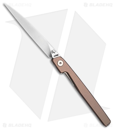 CJRB Lanky Liner Lock Knife Champagne Aluminum (3.6" Sand Polish)