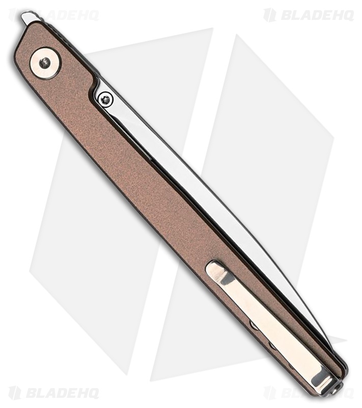 CJRB Lanky Liner Lock Knife Champagne Aluminum (3.6" Sand Polish)