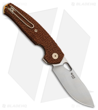 GiantMouse Vox/Anso ACE Jagt Liner Lock Knife Burlap Micarta (3" Satin Elmax)