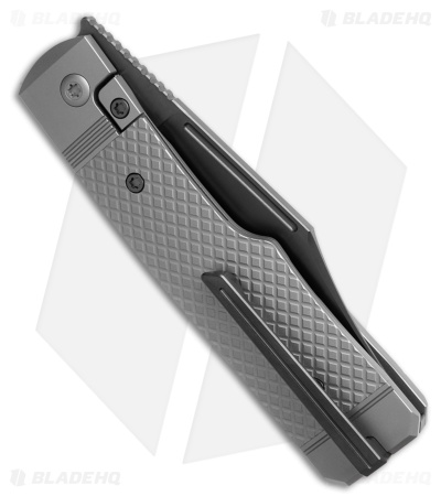 Jack Wolf Knives Gunslinger Jack Frame Lock Knife Crosshatch Ti (3.2" Black DLC)