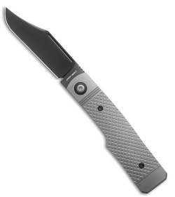 Jack Wolf Knives Gunslinger Jack Frame Lock Knife Crosshatch Ti (3.2" Black DLC)