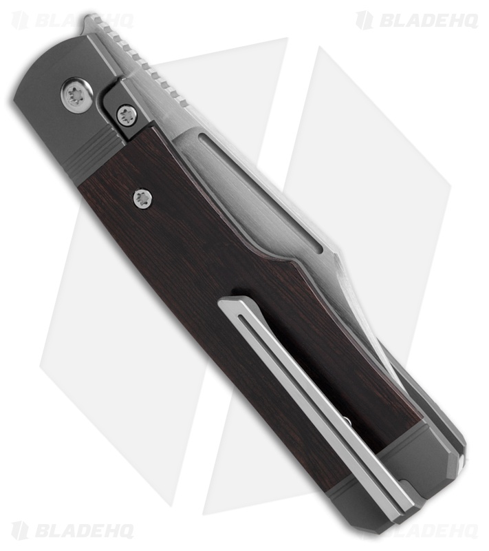 Jack Wolf Knives Gunslinger Jack Frame Lock Knife Ebony Wood (3.2" Satin)