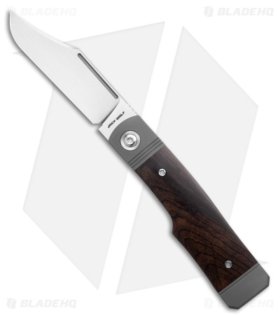 Jack Wolf Knives Gunslinger Jack Frame Lock Knife Ebony Wood (3.2" Satin)