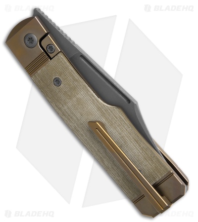 Jack Wolf Knives Gunslinger Jack Frame Lock Knife Green Micarta (3.2" Acid SW)