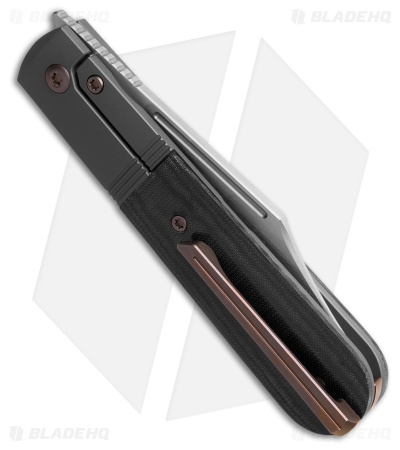 Jack Wolf Knives Primo Jack Frame Lock Knife Black Linen Micarta (3.3" Satin)