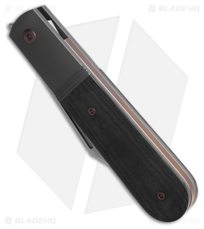 Jack Wolf Knives Primo Jack Frame Lock Knife Black Linen Micarta (3.3" Satin)