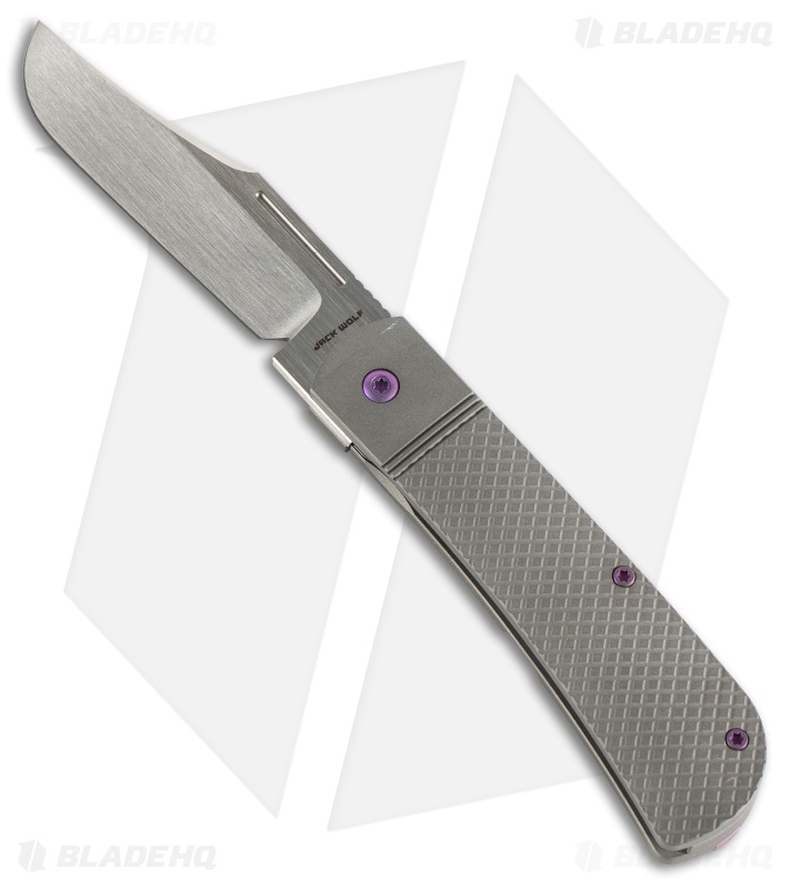 Jack Wolf Knives The Benny Cross Hatch Titanium Satin