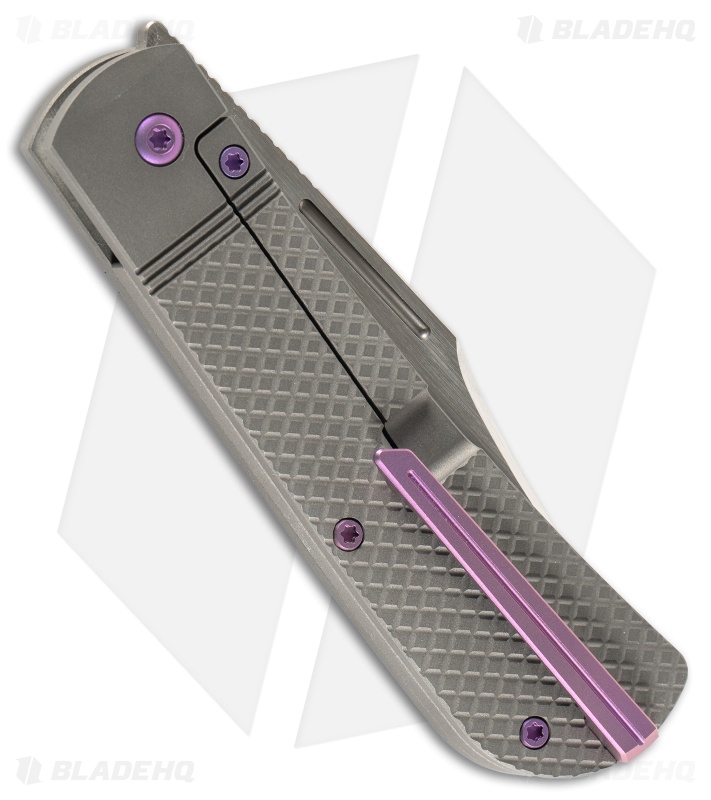 Jack Wolf Knives The Benny Cross Hatch Titanium Satin