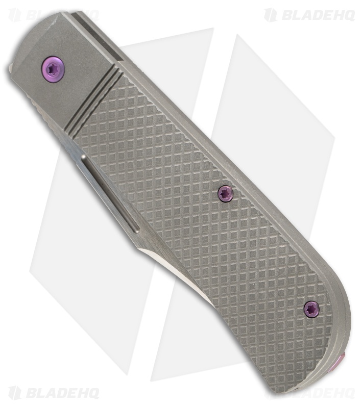 Jack Wolf Knives The Benny Cross Hatch Titanium Satin