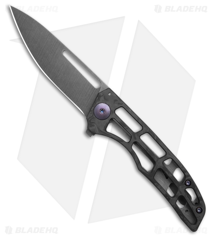 John Gray Custom Frame Lock Knife Carbon Fiber/Titanium (4" Drop Point)
