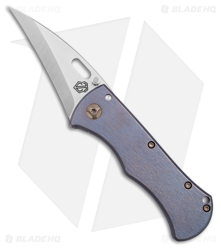 John Gray Hawkbill Knife Blue Ti (3