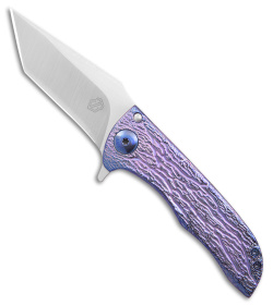 John Gray Custom Splitter Frame Lock Knife Lightning Ti- Blurple (3.5" Nitro-V)