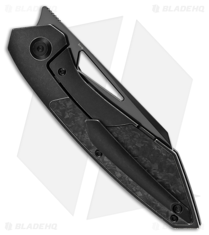Kansept Knives Strip Frame Lock Shred Carbon Fiber/Black Ti (3.50" Black Mirror)
