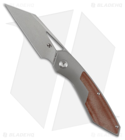 Kansept Knives Strip Frame Lock Titanium Brown Micarta (3.50" Stonewash)