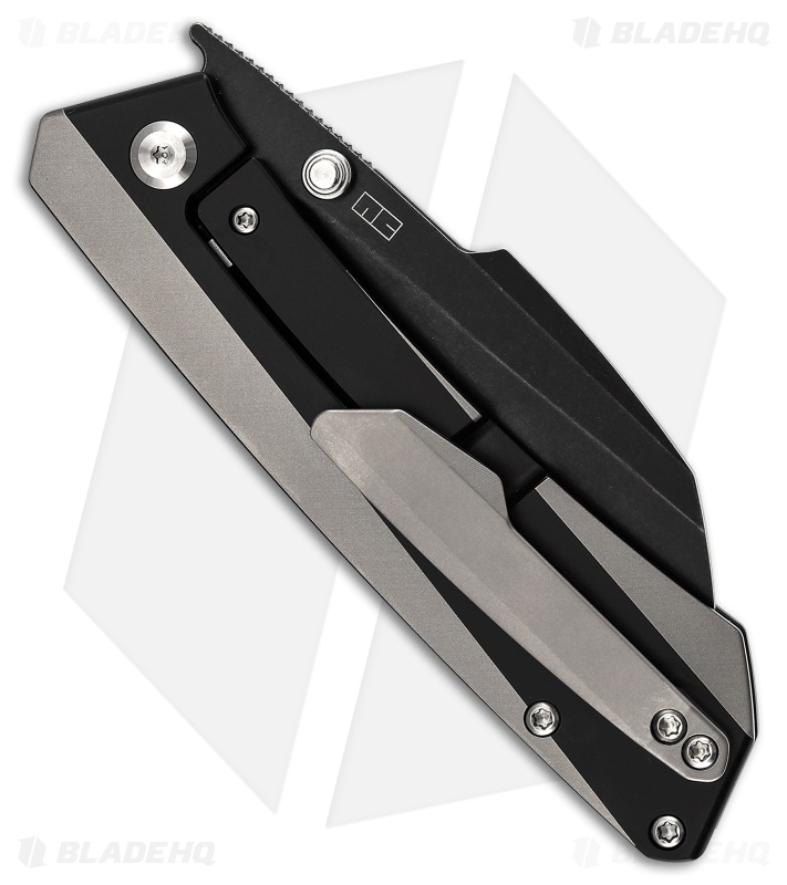 Kansept Contra Frame Lock Knife Black/Gray Titanium (3.25" Black Stonewash S90V)