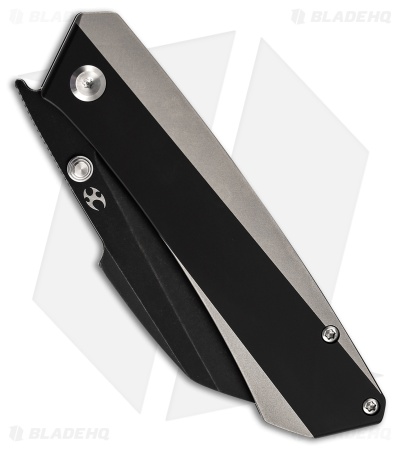 Kansept Contra Frame Lock Knife Black/Gray Titanium (3.25" Black Stonewash S90V)