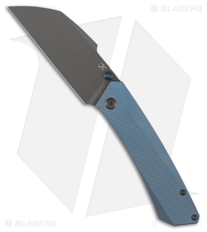 Kansept Contra Frame Lock Knife Anodized Blue Diamond Titanium (3.25" Gray S90V)