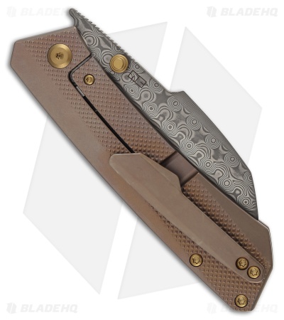 Kansept Contra Frame Lock Knife Anodized Bronze Diamond Ti (3.25" Damascus)