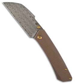 Kansept Contra Frame Lock Knife Anodized Bronze Diamond Ti (3.25" Damascus)