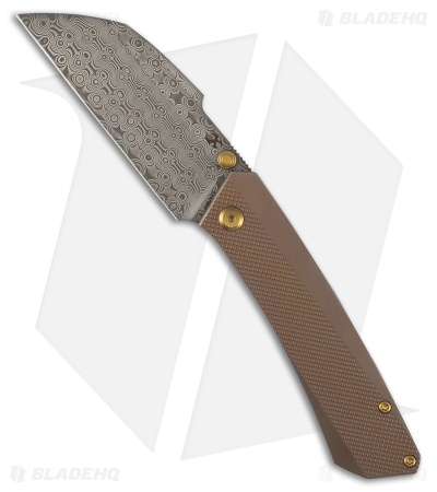 Kansept Contra Frame Lock Knife Anodized Bronze Diamond Ti (3.25" Damascus)