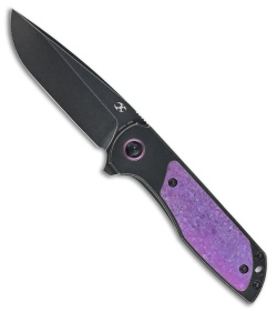 Kansept Ptarmigan Frame Lock Knife Blackwash Ti/Purple Crystalized Ti(3.12" BSW)