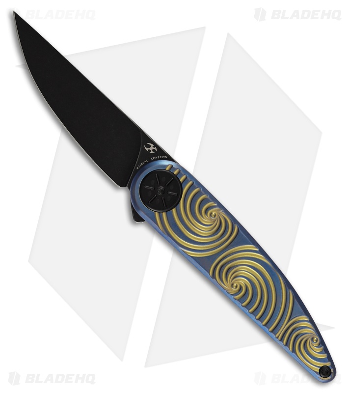 Kansept Symetrix | Blue Anodized/Gold Swirl Titanium | Black SW