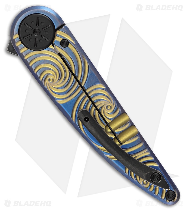 Kansept Symetrix | Blue Anodized/Gold Swirl Titanium | Black SW
