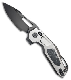 Ketuo Mini Griffin Button Liner Lock Knife Titanium/Shred CF (2.9" Black)