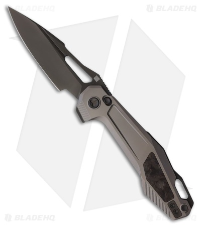 Ketuo Griffin V3.2 Button Liner/Liner Lock Knife Gray Ti/CF Inlay (3.6" PVD)