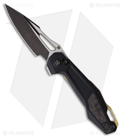 Ketuo Griffin Button Liner/Liner Lock Knife Black G-10/CF Inlay (3.5" Two-Tone)